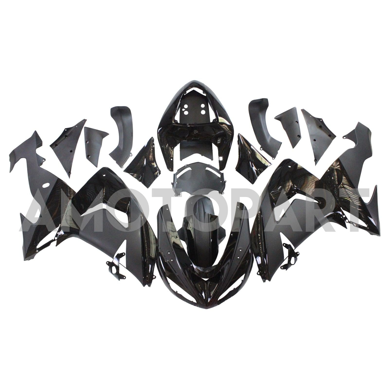 Amotopart  Kawasaki ZX10R 2006-2007 Gloss&Matt Black Fairing Kit
