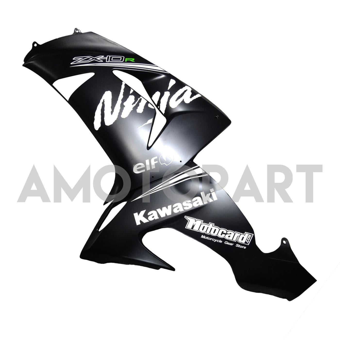 Amotopart Kawasaki ZX10R 2006-2007 Schwarz mit weißem Logoverkaufskit