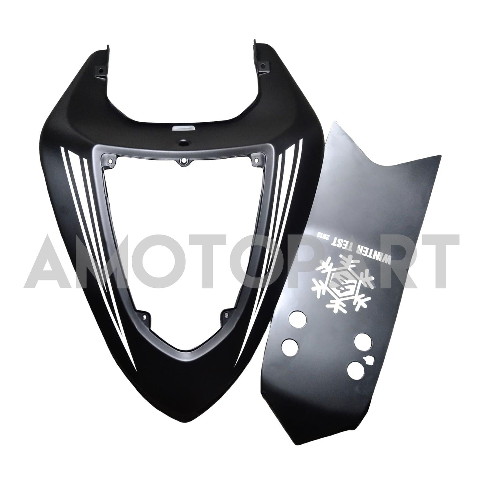 Amotopart Kawasaki ZX10R 2006-2007 Schwarz mit weißem Logoverkaufskit