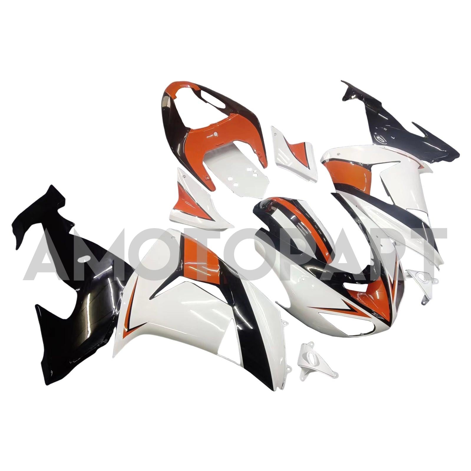 Amotopart Kawasaki ZX10R 2006-2007 White Orange Fairing Kit