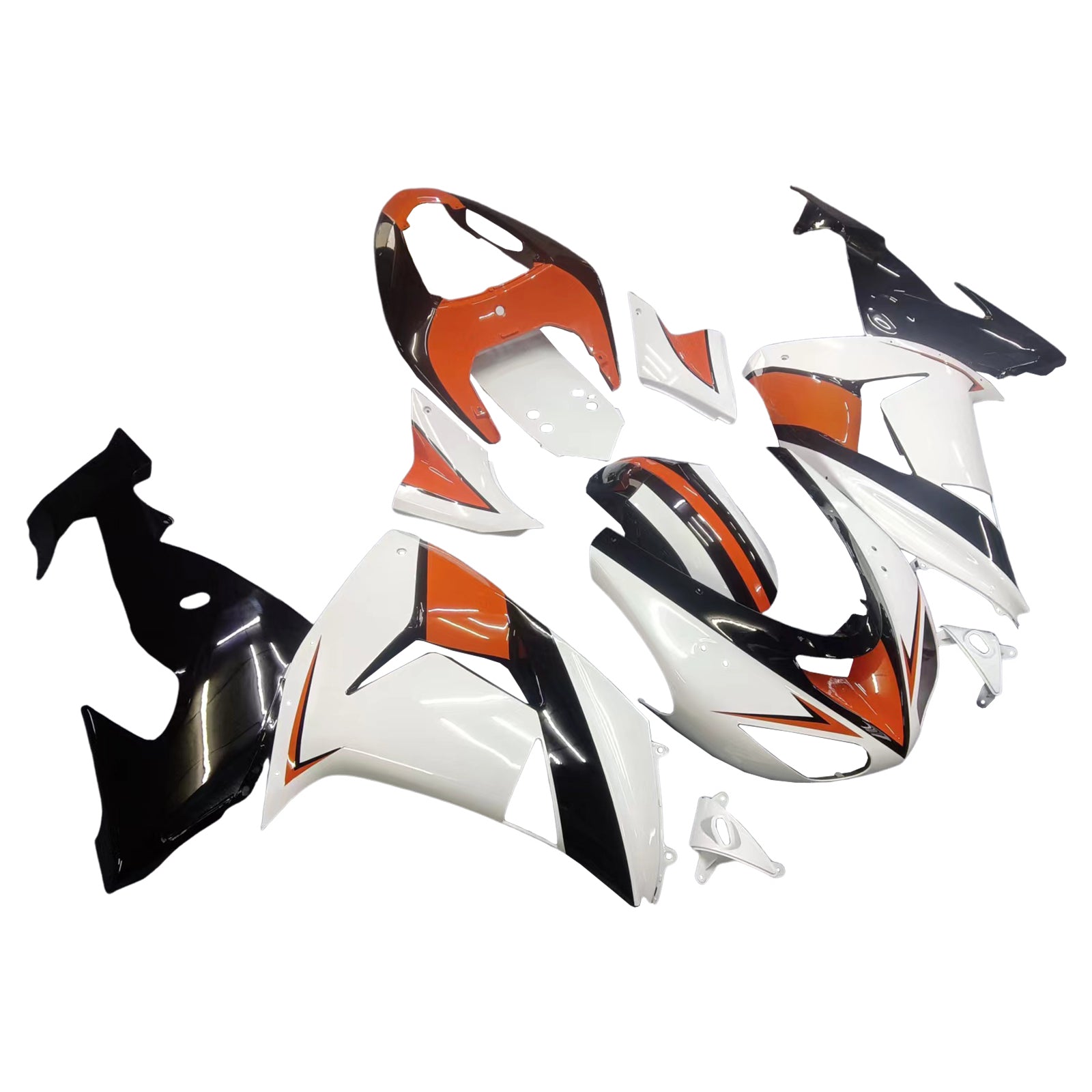 Amotopart  Kawasaki ZX10R 2006-2007 White Orange Fairing Kit