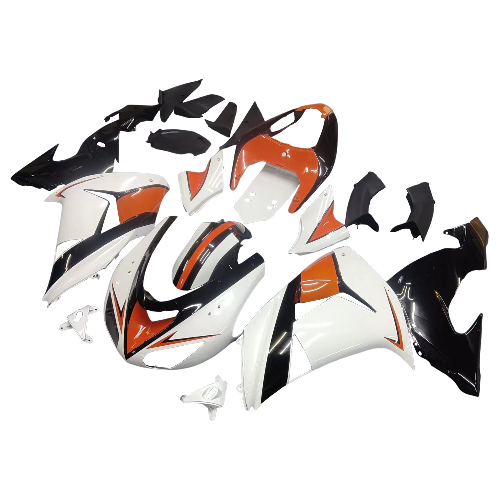 Amotopart  Kawasaki ZX10R 2006-2007 White Orange Fairing Kit