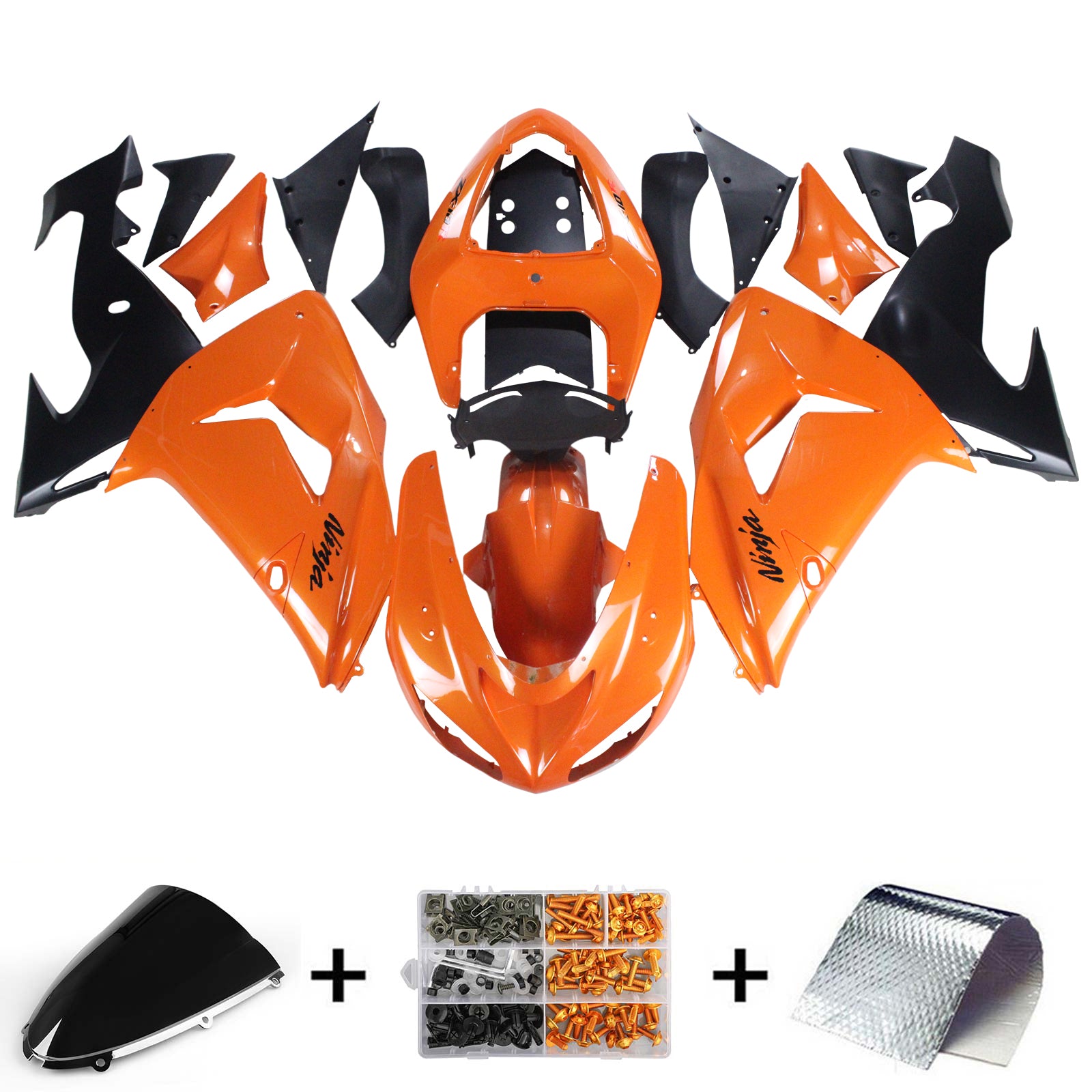 Kit de carenado Amotopart Kawasaki ZX10R 2006-2007 naranja