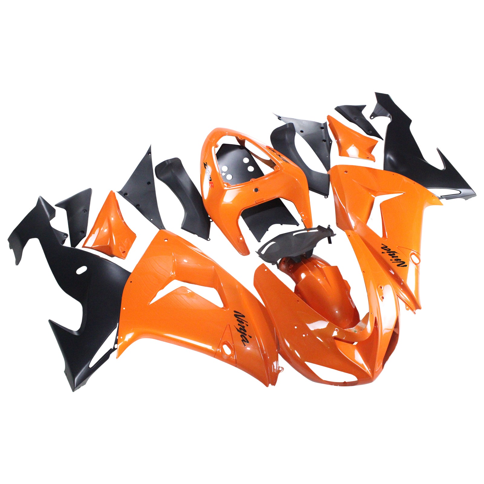 Amotopart Kawasaki ZX10R 2006–2007 Orange Verkleidungsset