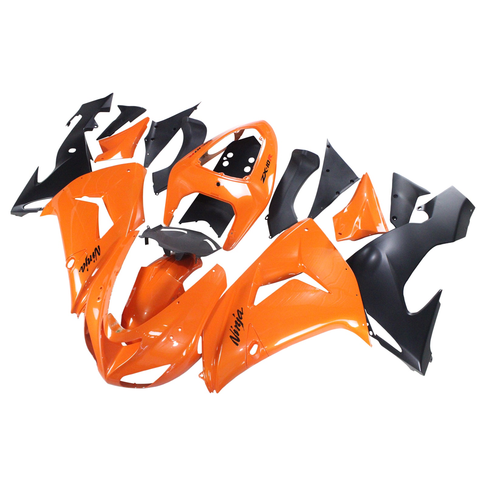 Amotopart Kawasaki ZX10R 2006–2007 Orange Verkleidungsset