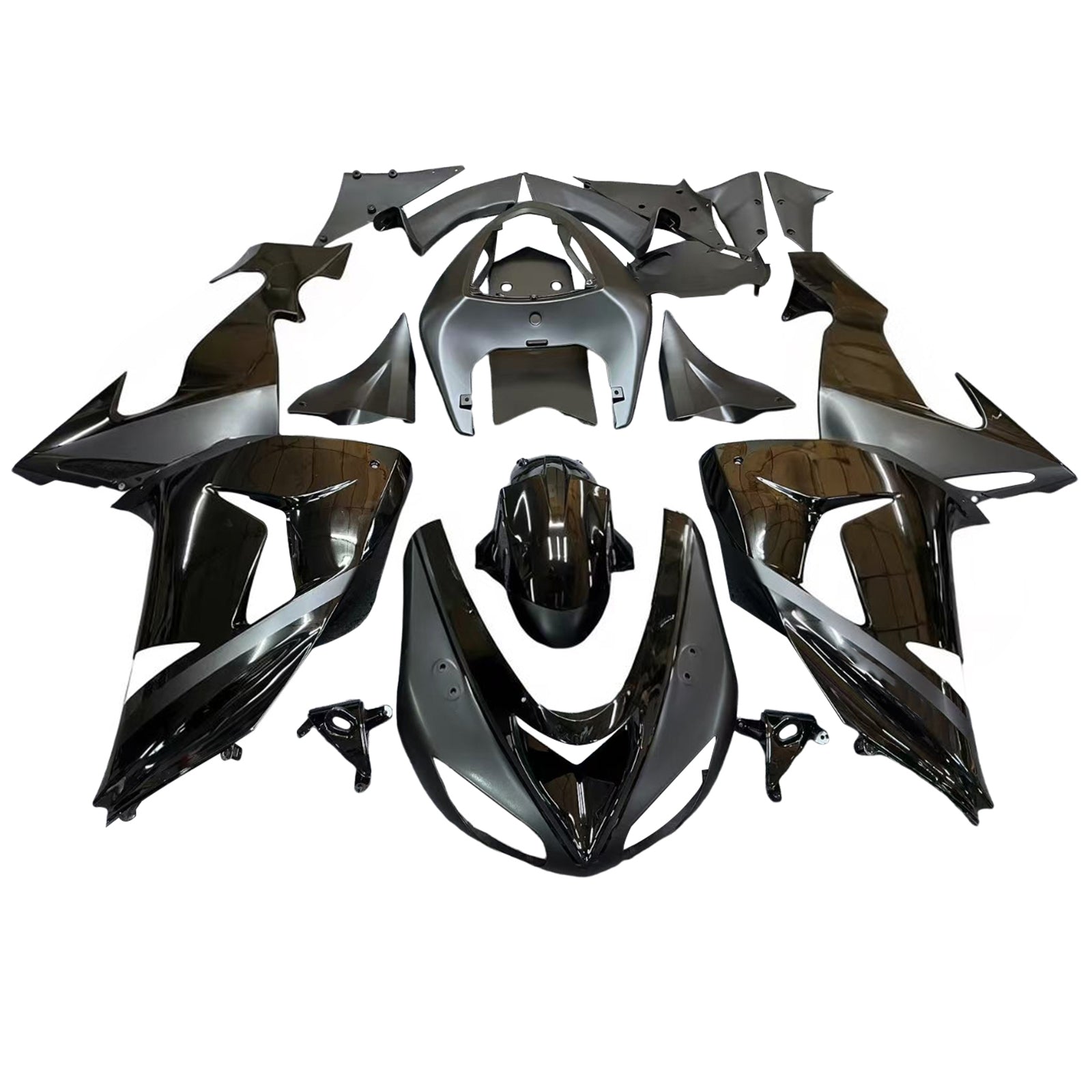 Amotopart Kawasaki ZX10R 2006-2007 Glossy Black Fairing Kit