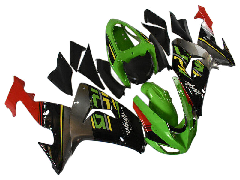 Amotopart 2006–2007 Kawasaki ZX10R Verkleidung, Grün, Style1 Kit