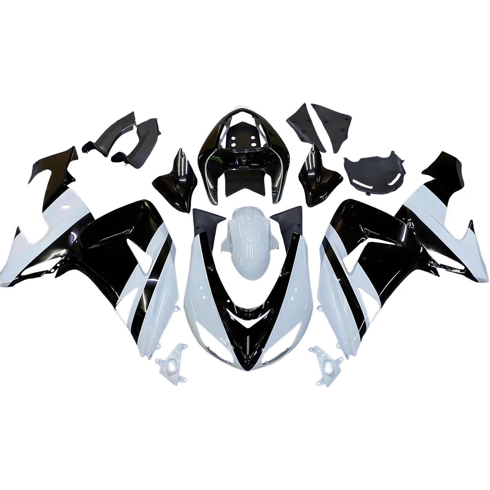 Amotopart 2006-2007 Kawasaki ZX10R Black&White Fairing Kit