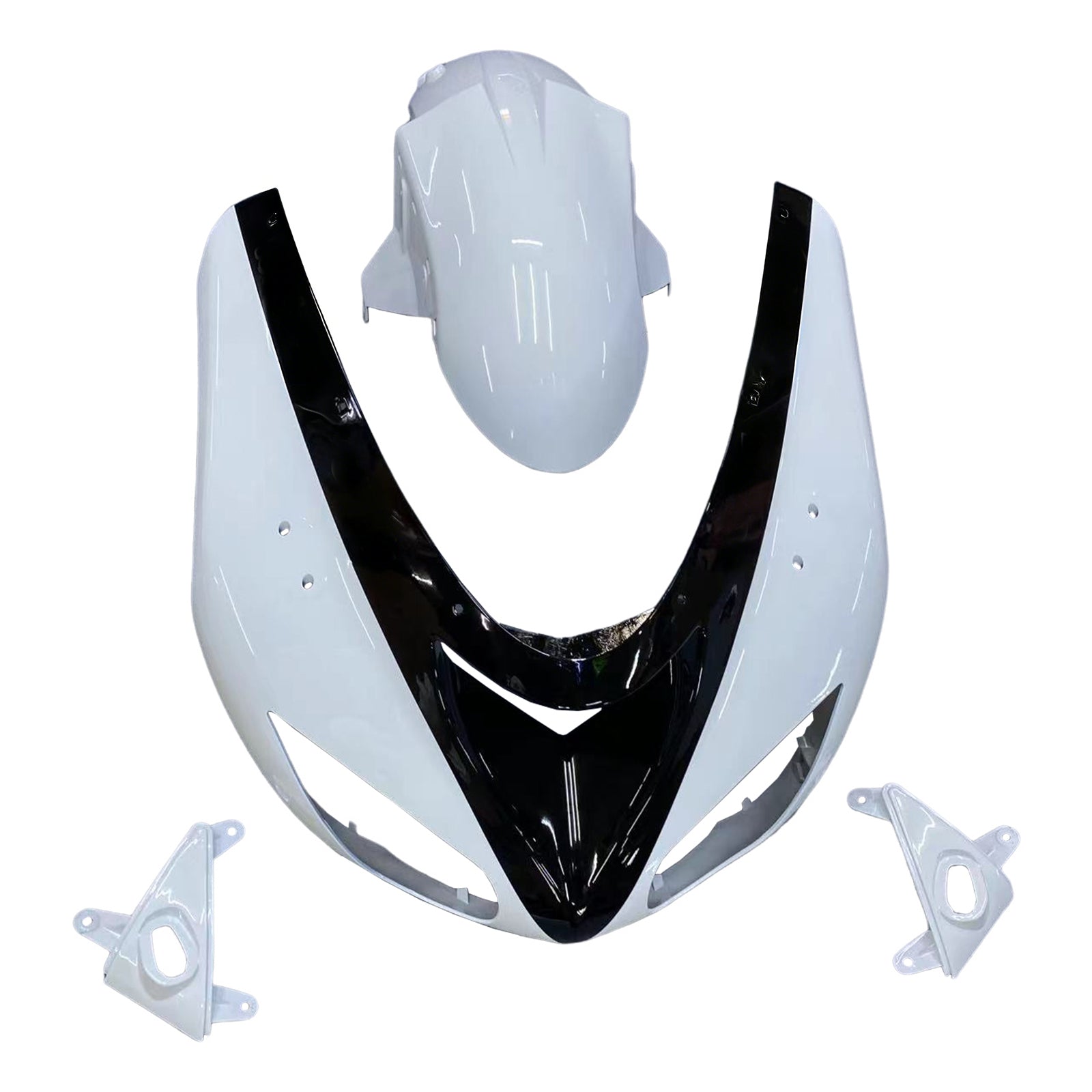 Amotopart 2006-2007 Kawasaki ZX10R Czarno-biały zestaw owiewki