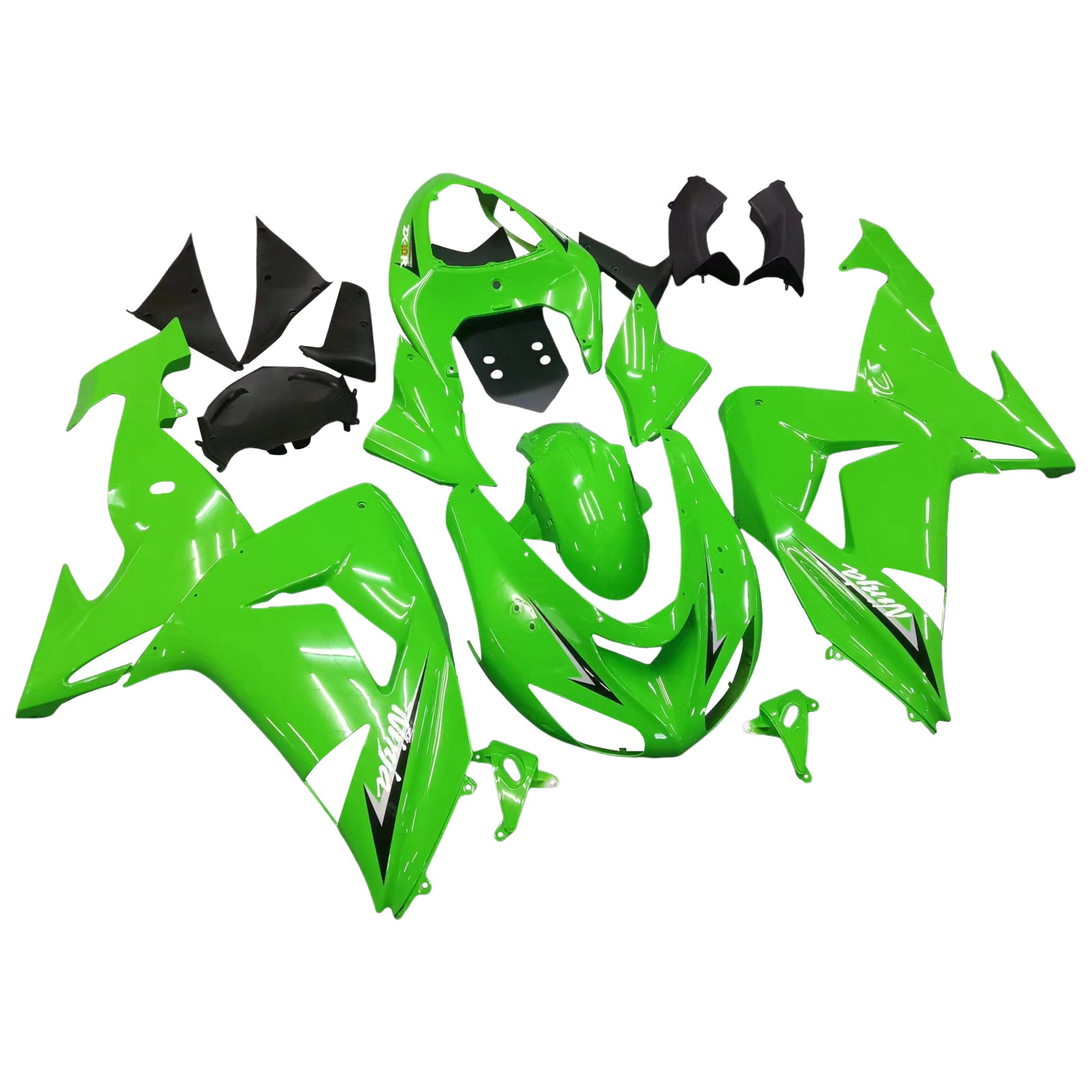 Amotopart 2006–2007 Kawasaki ZX10R grünes Verkleidungsset