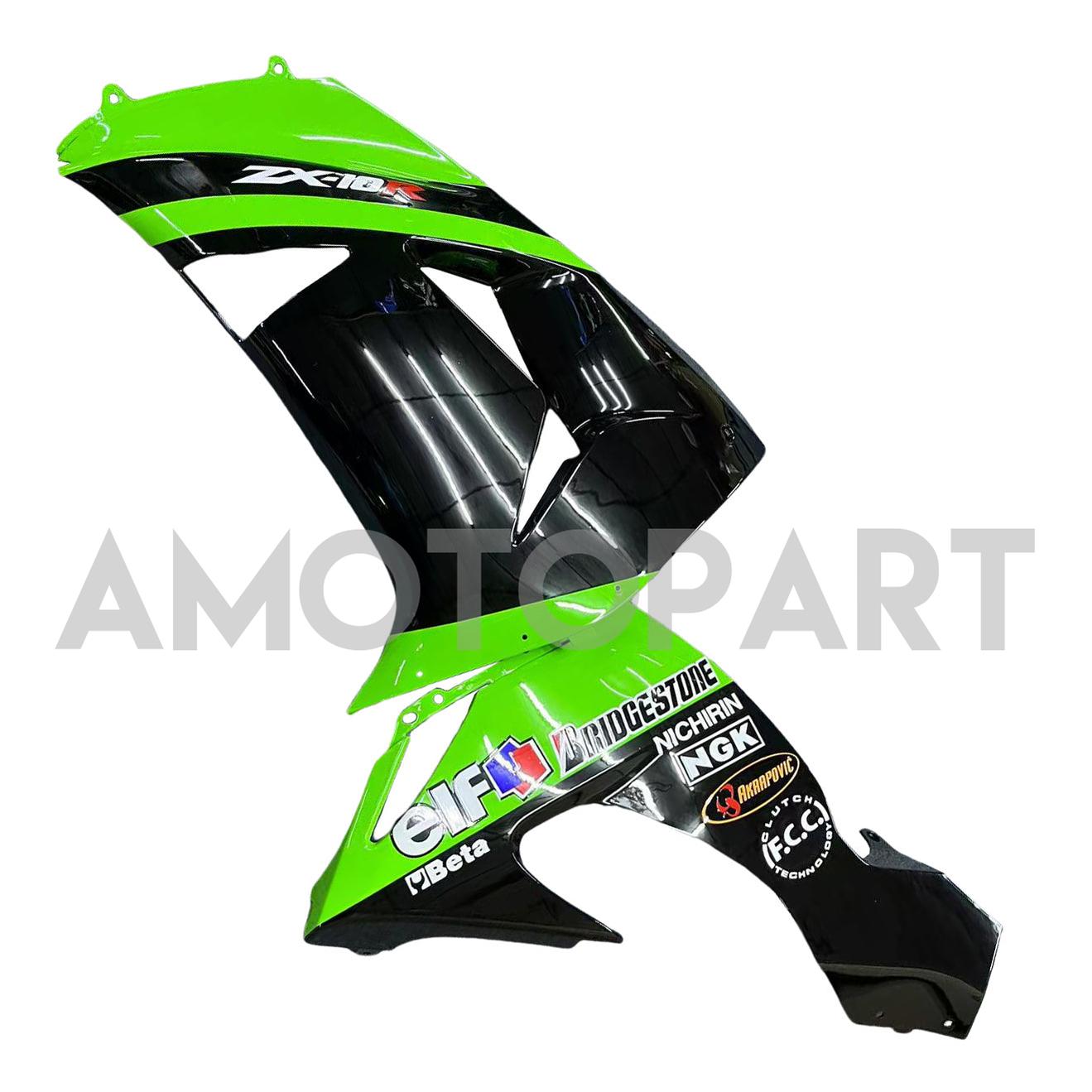 Amotopart 2006-2007 Kawasaki ZX10R Green&Black Style1 Fairing Kit