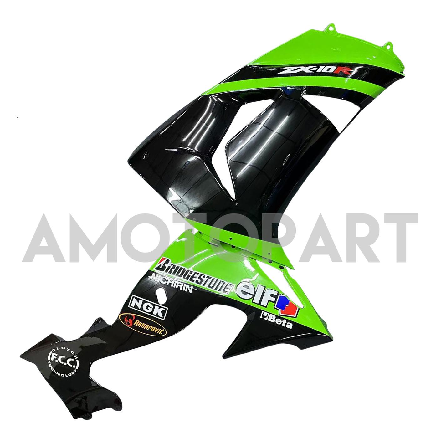 Amotopart 2006-2007 Kawasaki ZX10R Green&Black Style1 Fairing Kit
