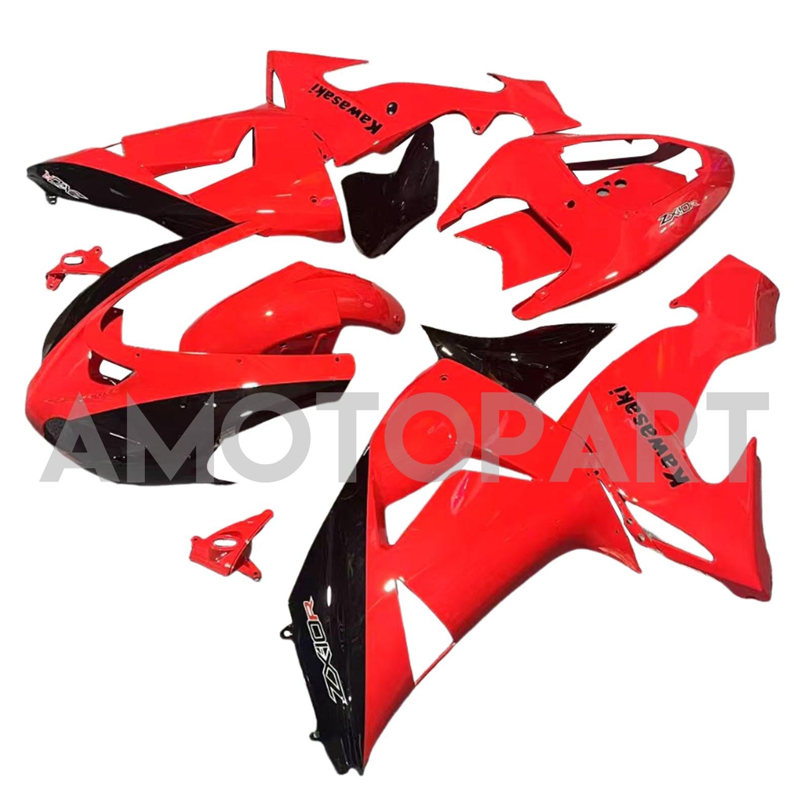 Amotopart 2006-2007 Kawasaki ZX10R Red Fairing Kit