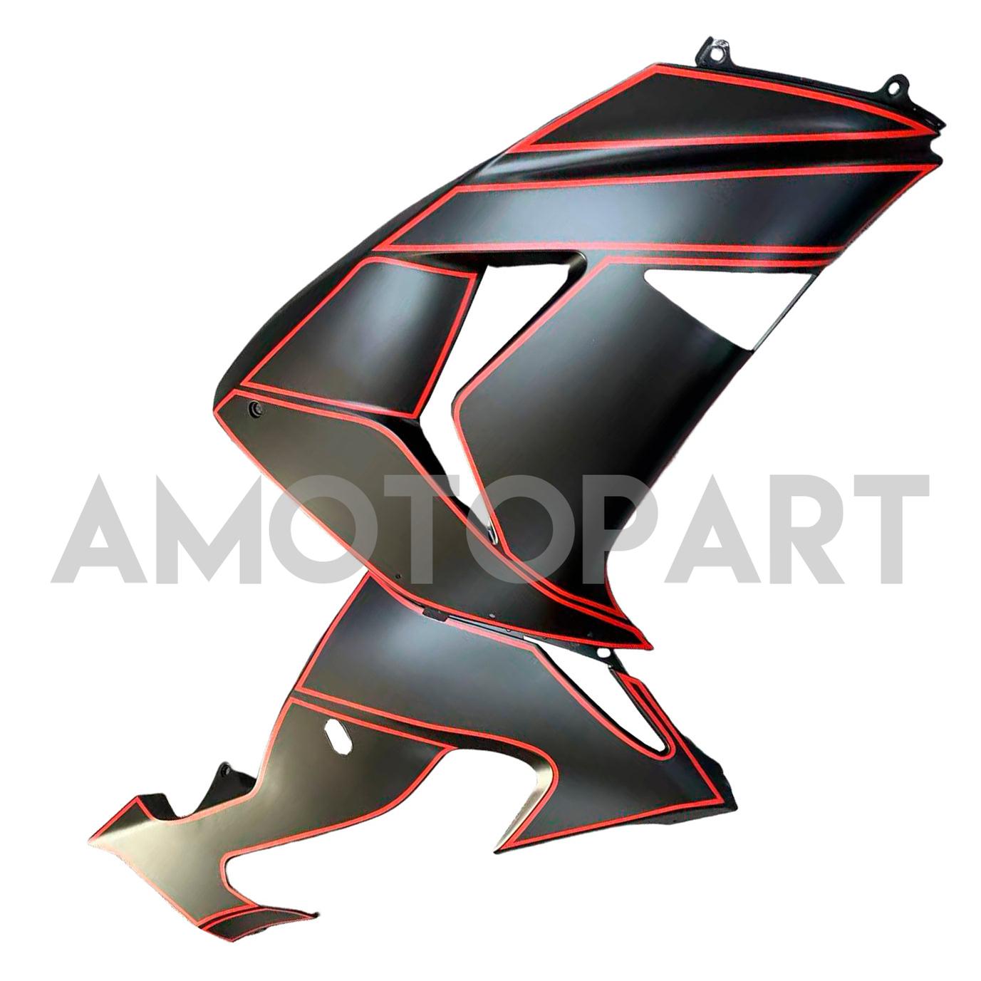 Amotopart 2006-2007 Kawasaki ZX10R Matte Black with Red Stripe Fairing Kit