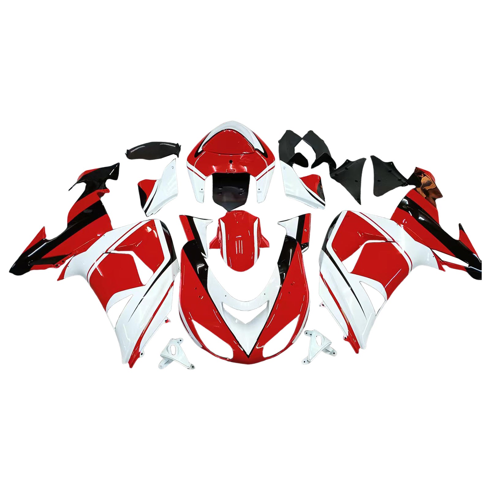 Amotopart 2006-2007 Kawasaki ZX10R Red White Fairing Kit