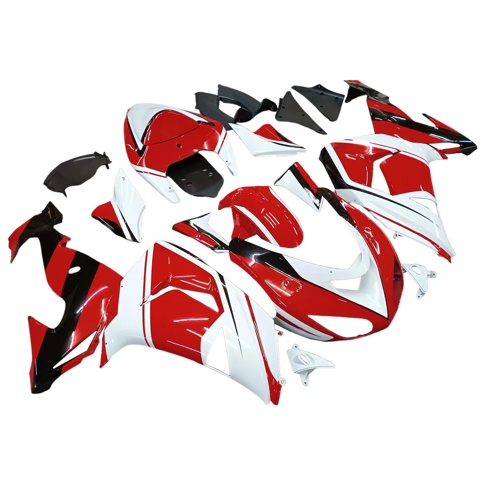 Amotopart 2006-2007 Kawasaki ZX10R Red White Fairing Kit