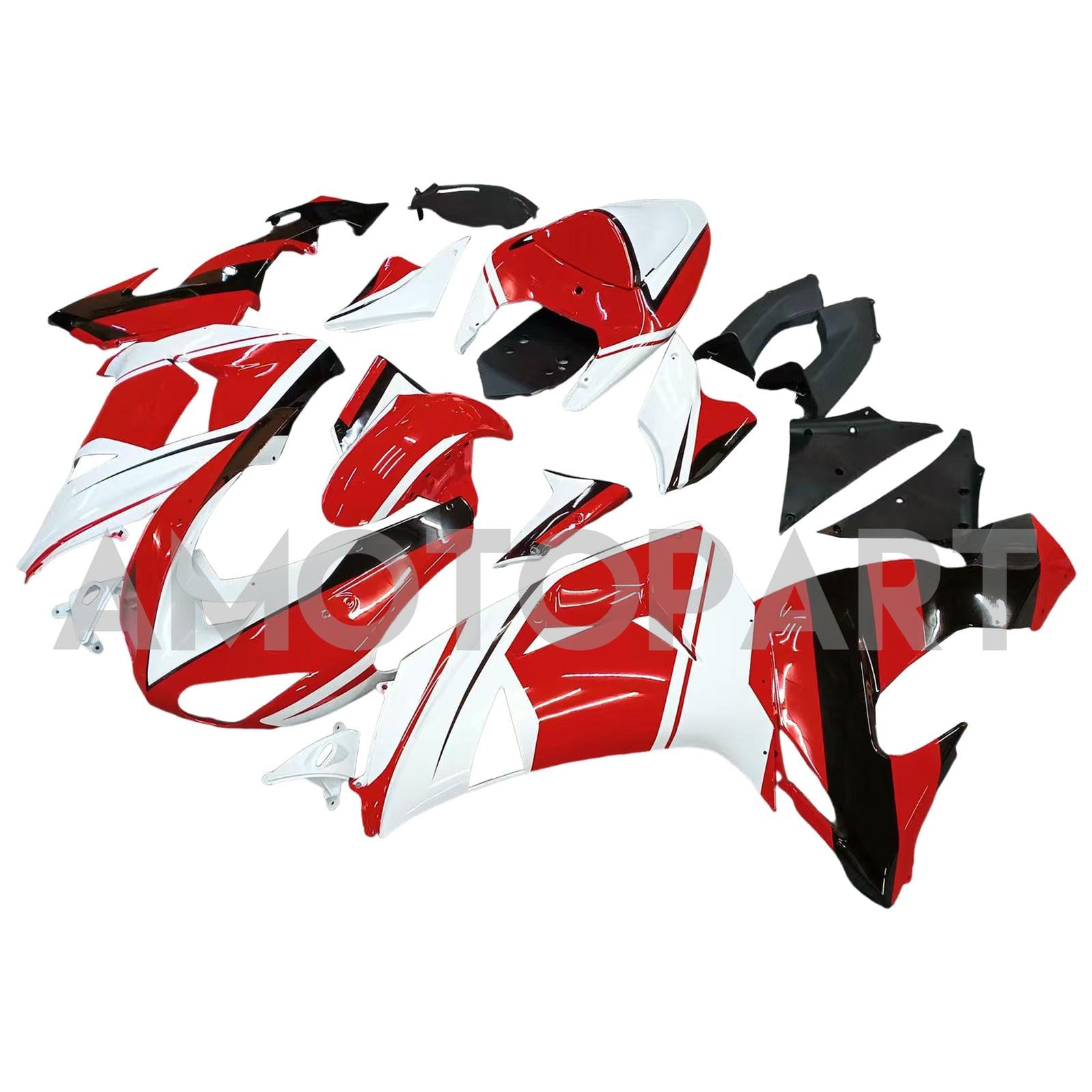 Amotopart 2006-2007 Kawasaki ZX10R Red White Fairing Kit