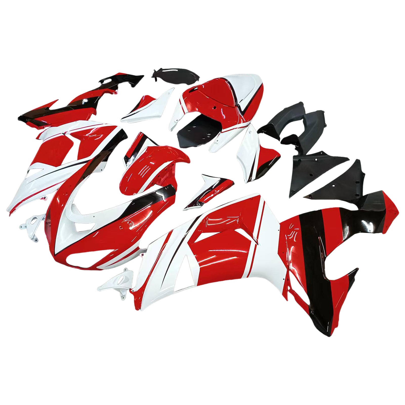 Amotopart 2006-2007 Kawasaki ZX10R Red White Fairing Kit