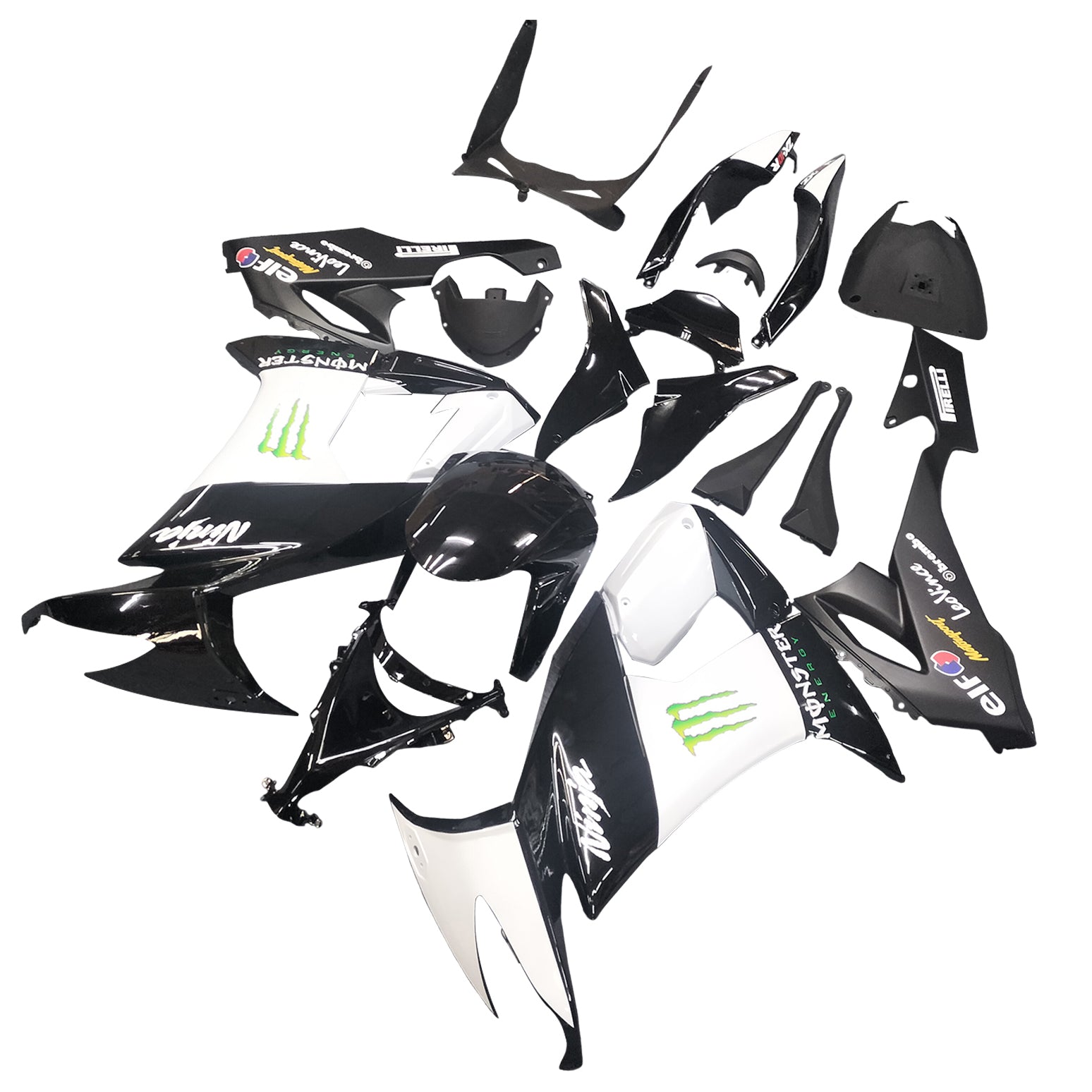 Amotopart Kawasaki ZX10R 2008-2010 Black with Scratch Logo Fairing Kit