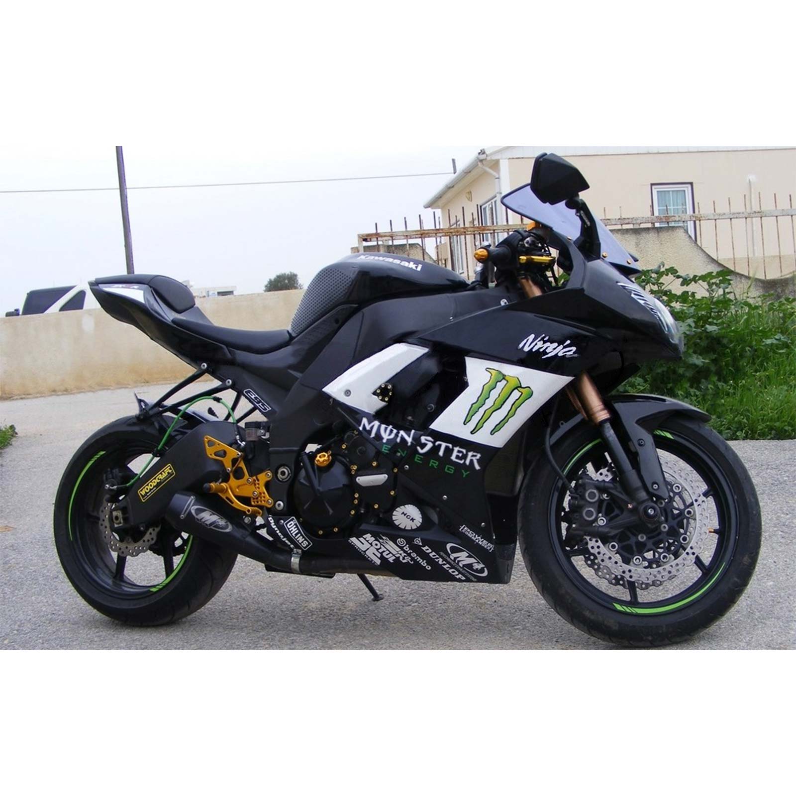 Amotopart Kawasaki ZX10R 2008-2010 Black with Scratch Logo Fairing Kit