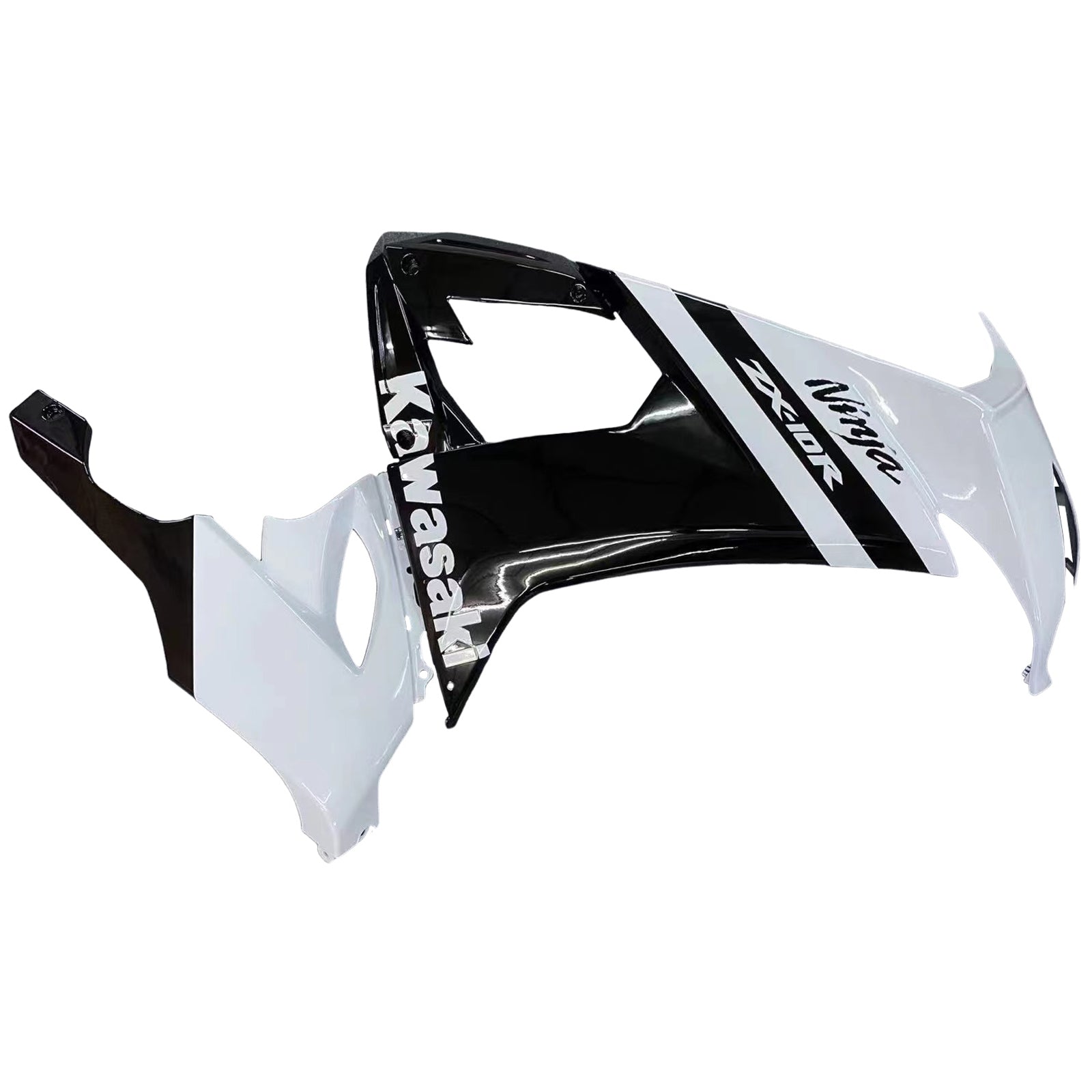 Amotopart Kawasaki ZX10R 2008-2010 White Black Fairing Kit