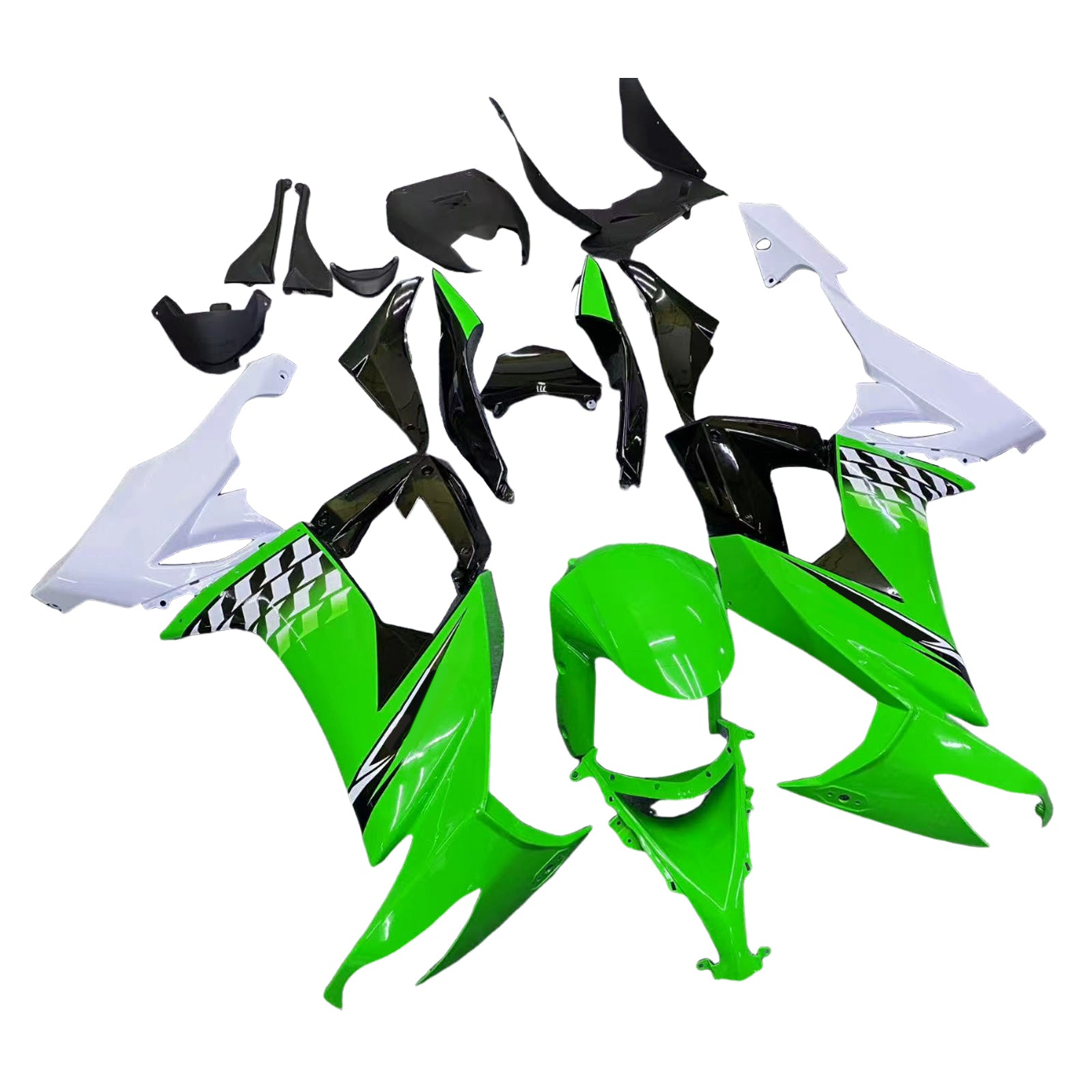 Amotopart Kawasaki ZX10R 2008-2010 Green White Fairing Kit