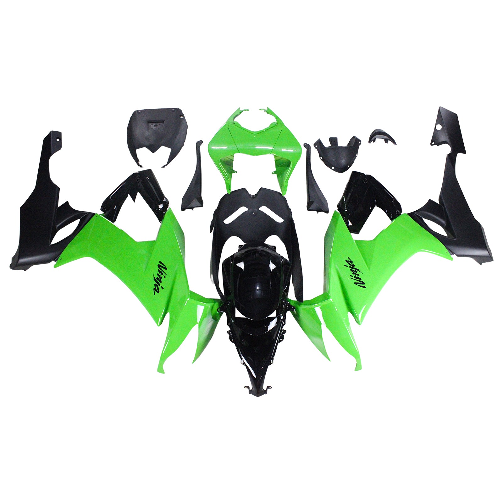 Amotopart Kawasaki ZX10R 2008-2010 光沢のあるグリーン フェアリングキット