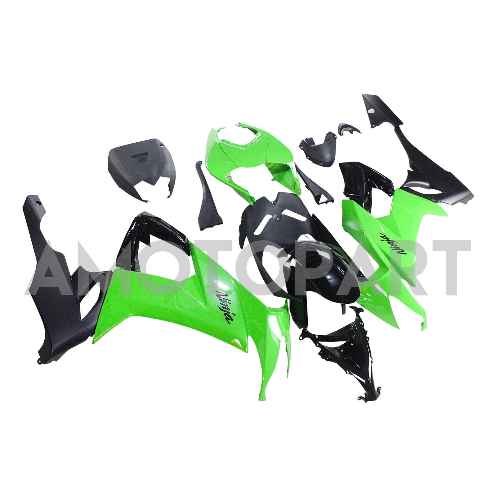 Amotopart Kawasaki ZX10R 2008-2010 Glossy Green Fairing Kit