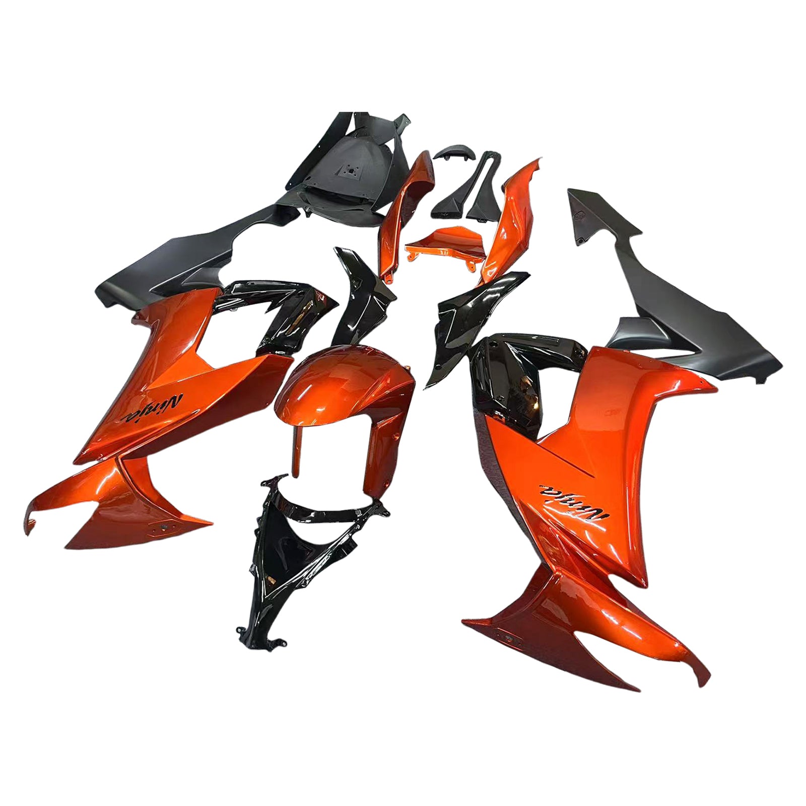 Amotopart Kawasaki ZX10R 2008-2010 Glossy Orange Black Fairing Kit