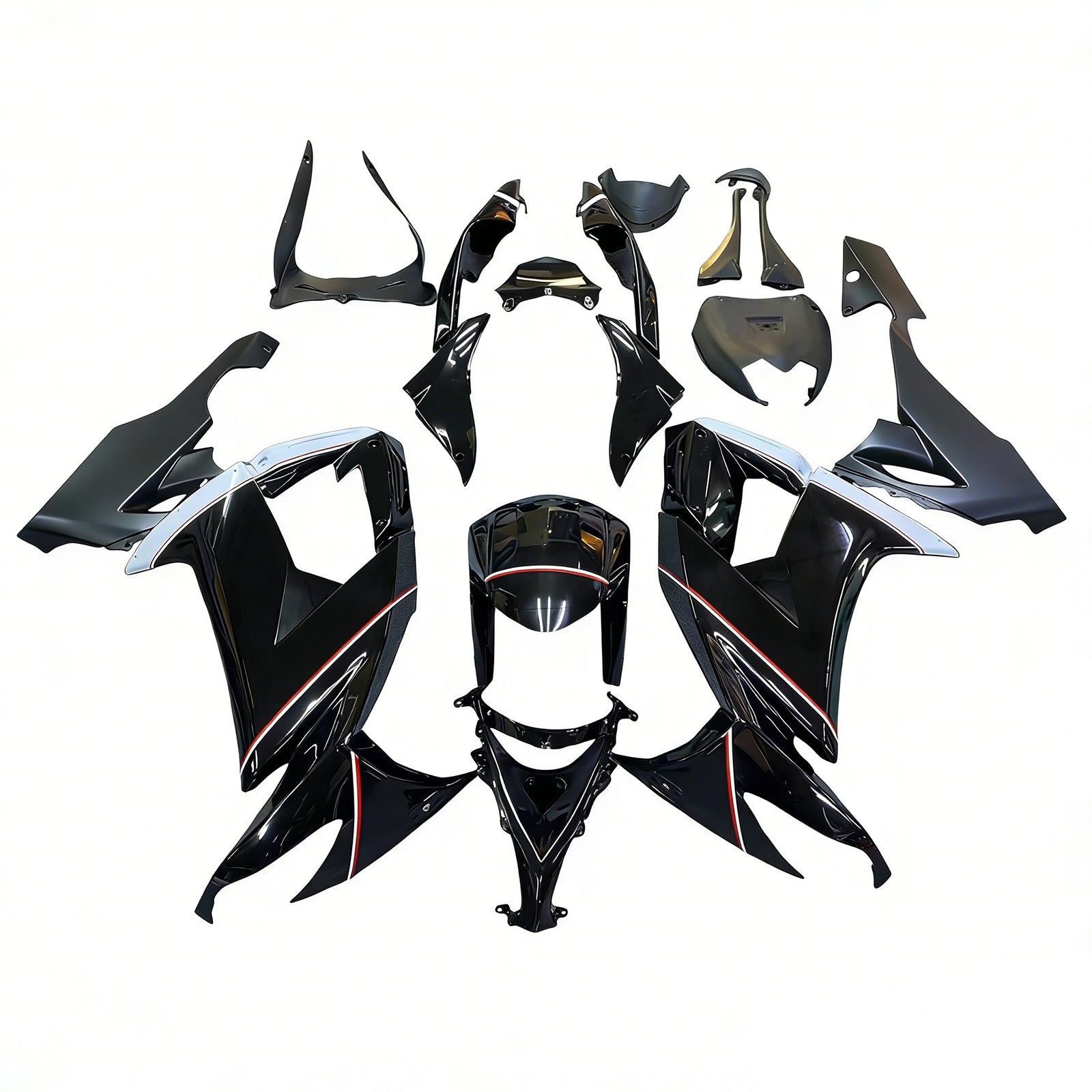 Amotopart 2008-2010 Kawasaki ZX10R Gloss&Matte Black Fairing Kit