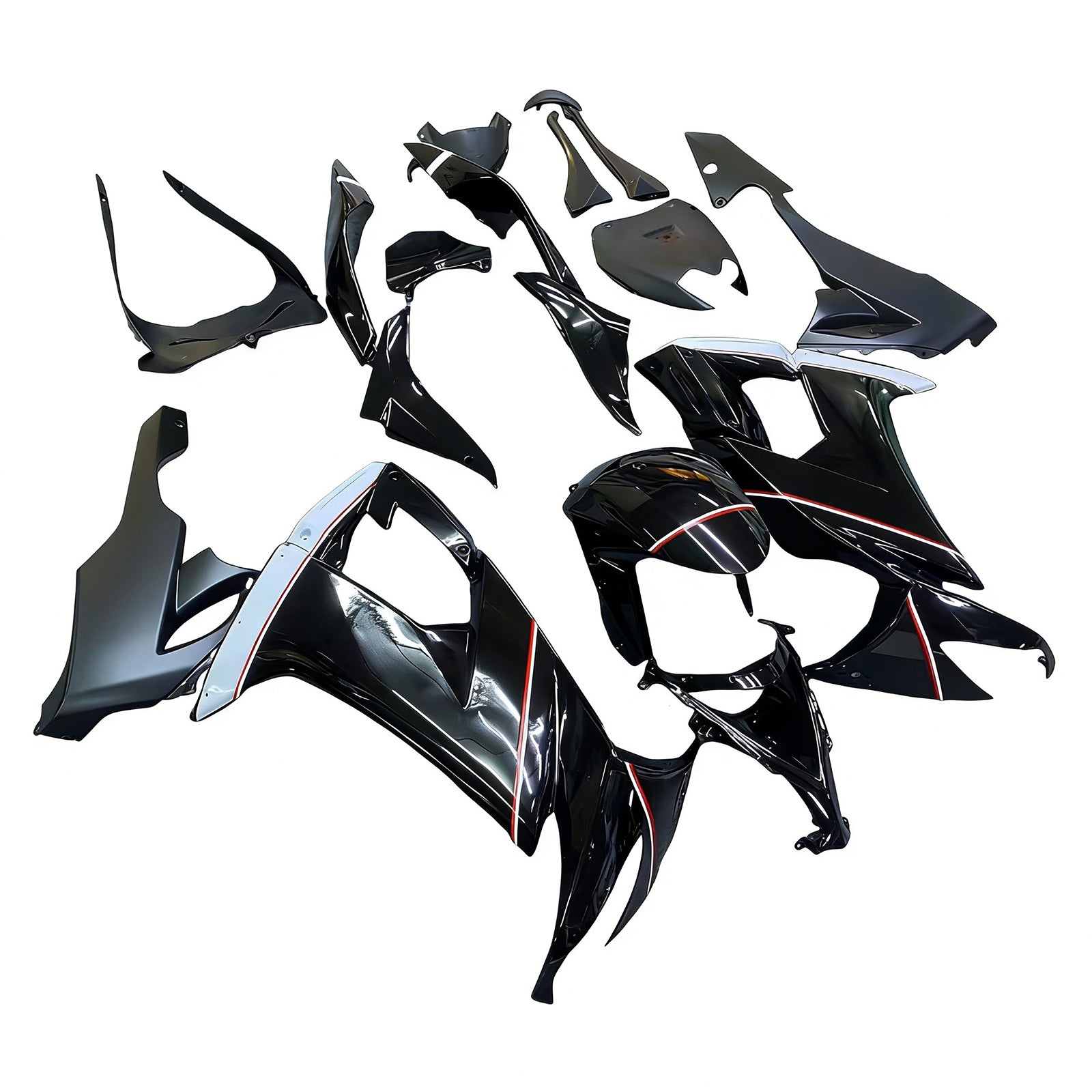 Amotopart 2008-2010 Kawasaki ZX10R Gloss & Matte Black Fairing Zestaw