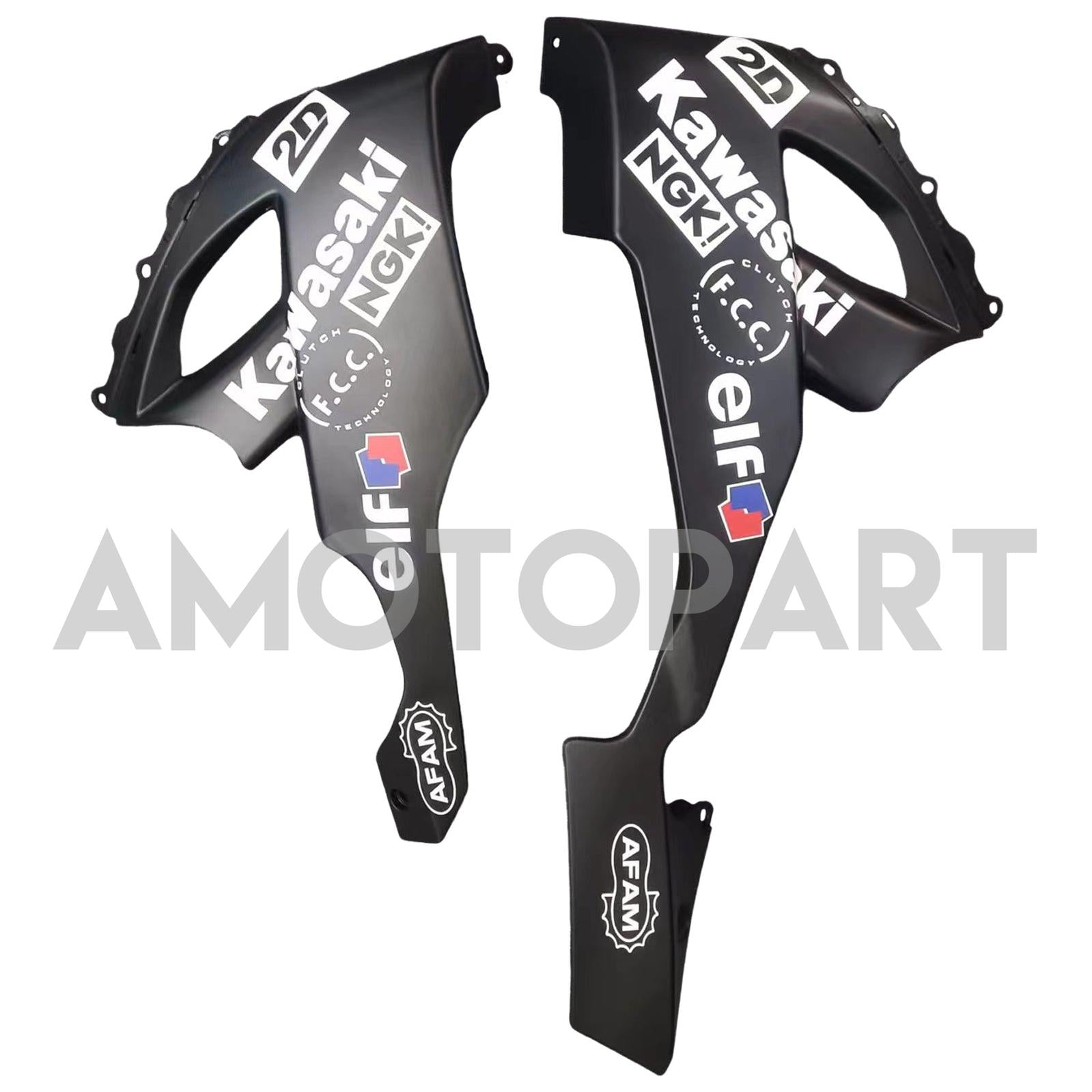 Amotopart 2008-2010 Kawasaki ZX10R Green & Black Style2 Zestaw owiewki