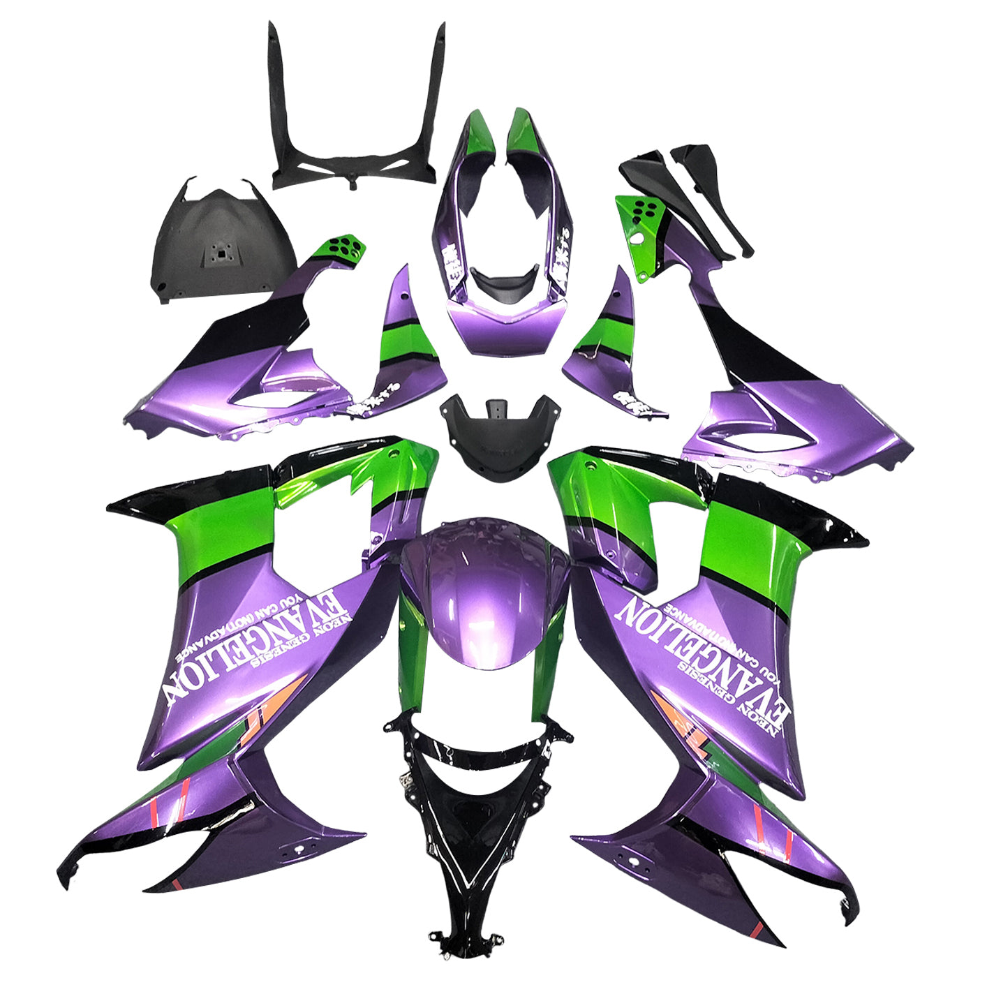 Amotopart 2008-2010 Kawasaki ZX10R Green&Purple Fairing Kit