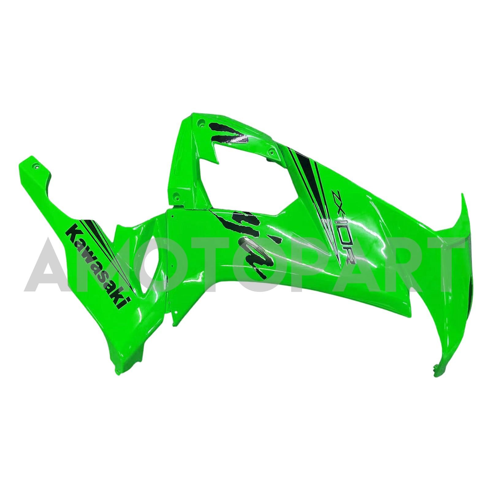 Amotopart 2008–2010 Kawasaki ZX10R Grün&Schwarzes Logo Style5 Verkleidungskit