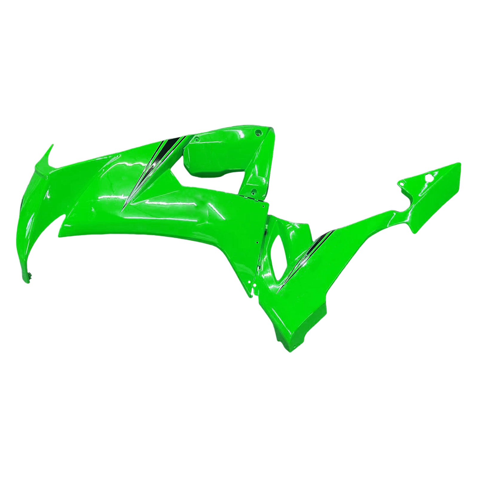 Amotopart 2008-2010 Kawasaki ZX10R Grün&Verkleidungssatz im Stil 5 mit schwarzem Logo