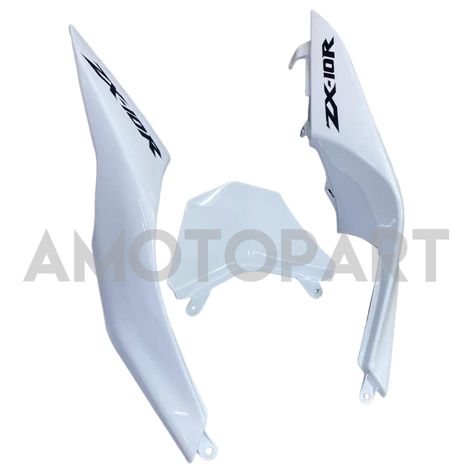 Kit carena Amotopart 2008-2010 Kawasaki ZX10R bianco e nero