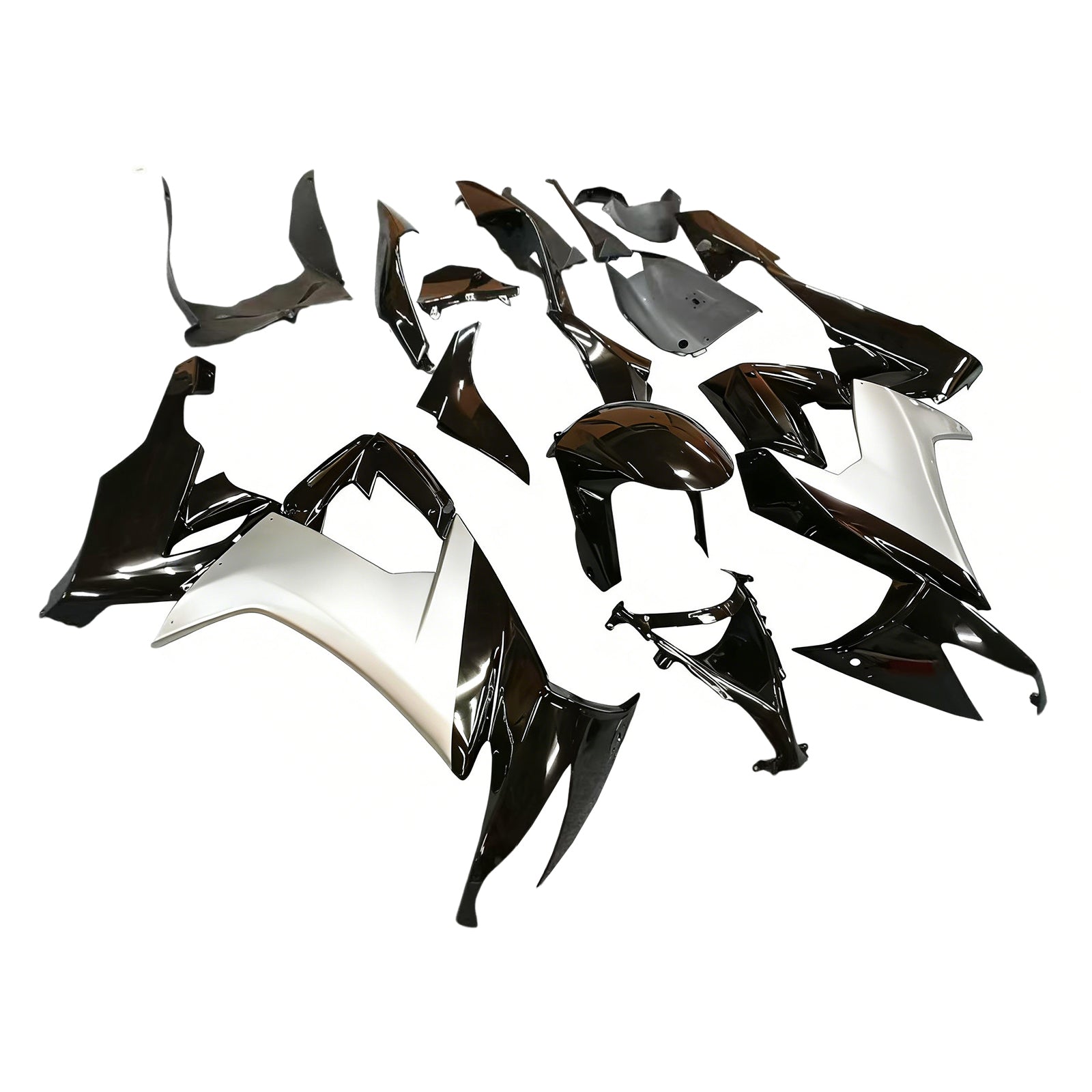 Amotopart 2008-2010 Kawasaki ZX10R Schwarz&Grauer Verkleidungssatz