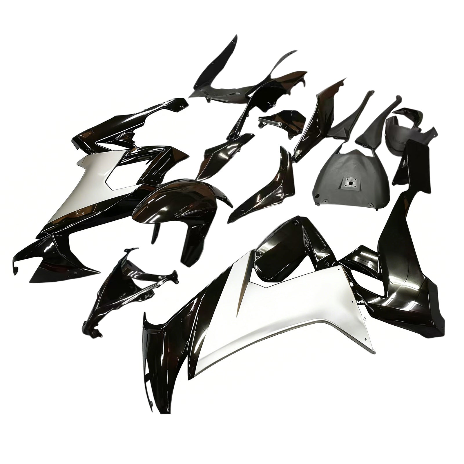 Amotopart 2008-2010 Kawasaki ZX10R Schwarz&Grauer Verkleidungssatz