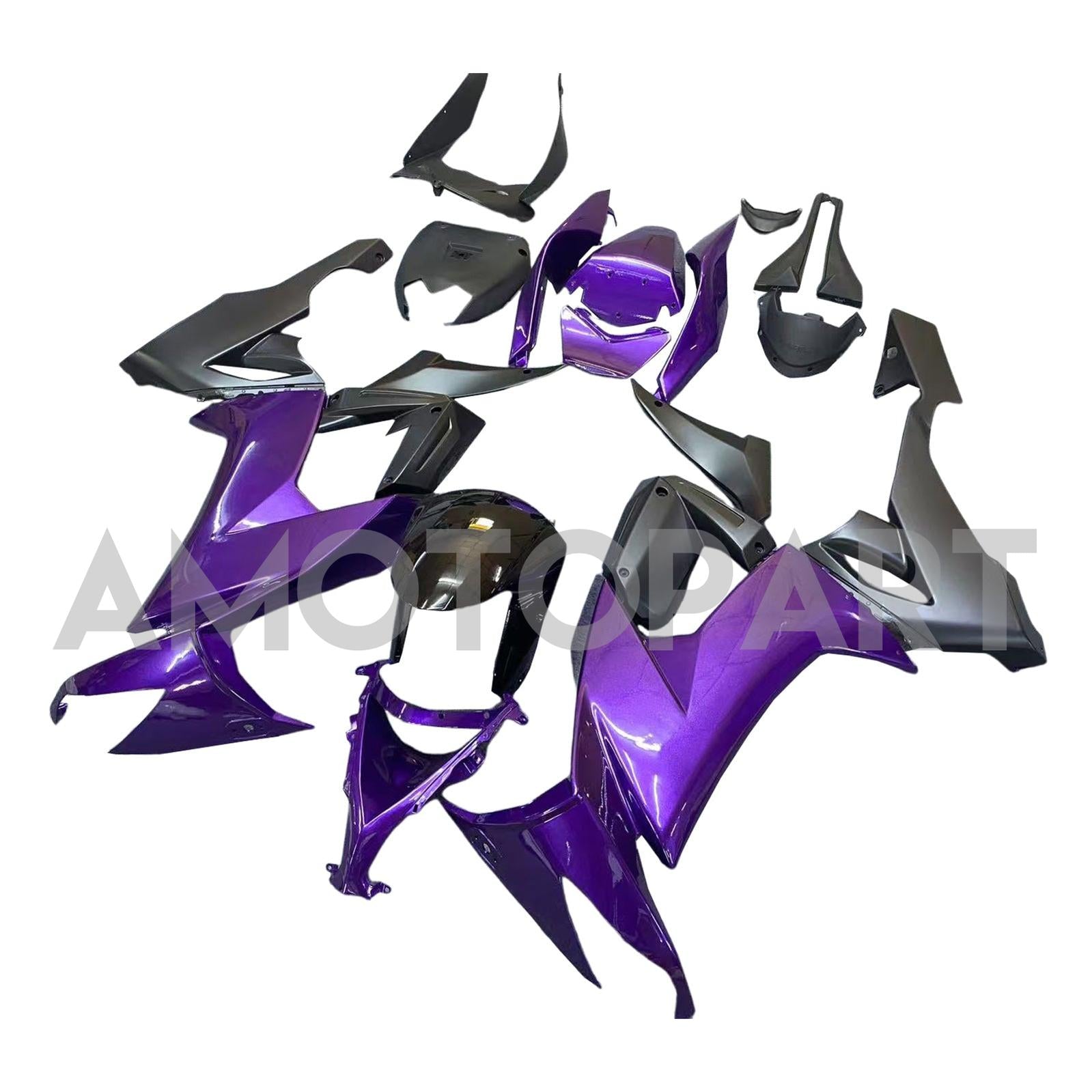 Amotopart 2008-2010 Kawasaki ZX10R Purple&Black Fairing Kit