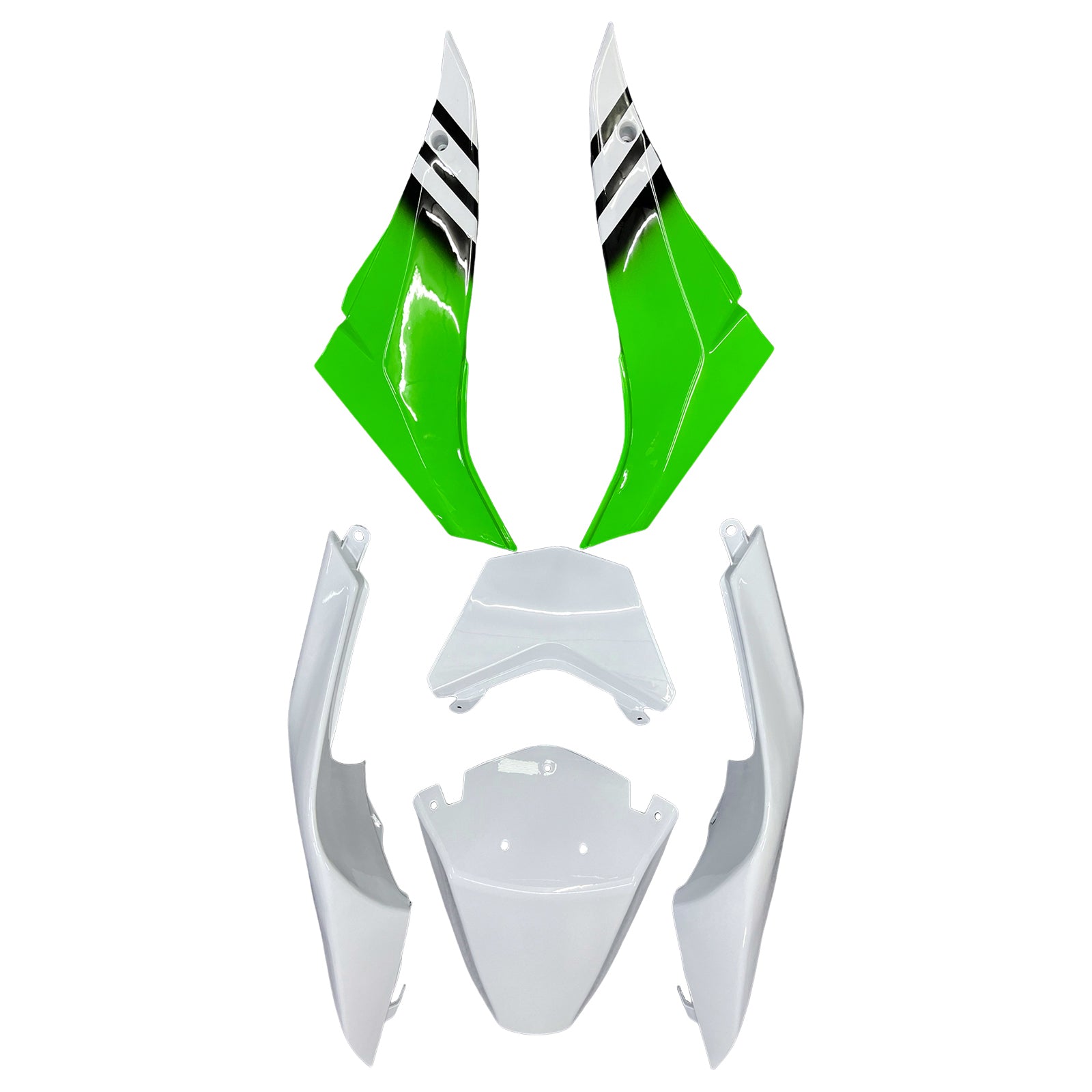 Amotopart 2008-2010 Kawasaki ZX10R Green&White Style2 Fairing Kit