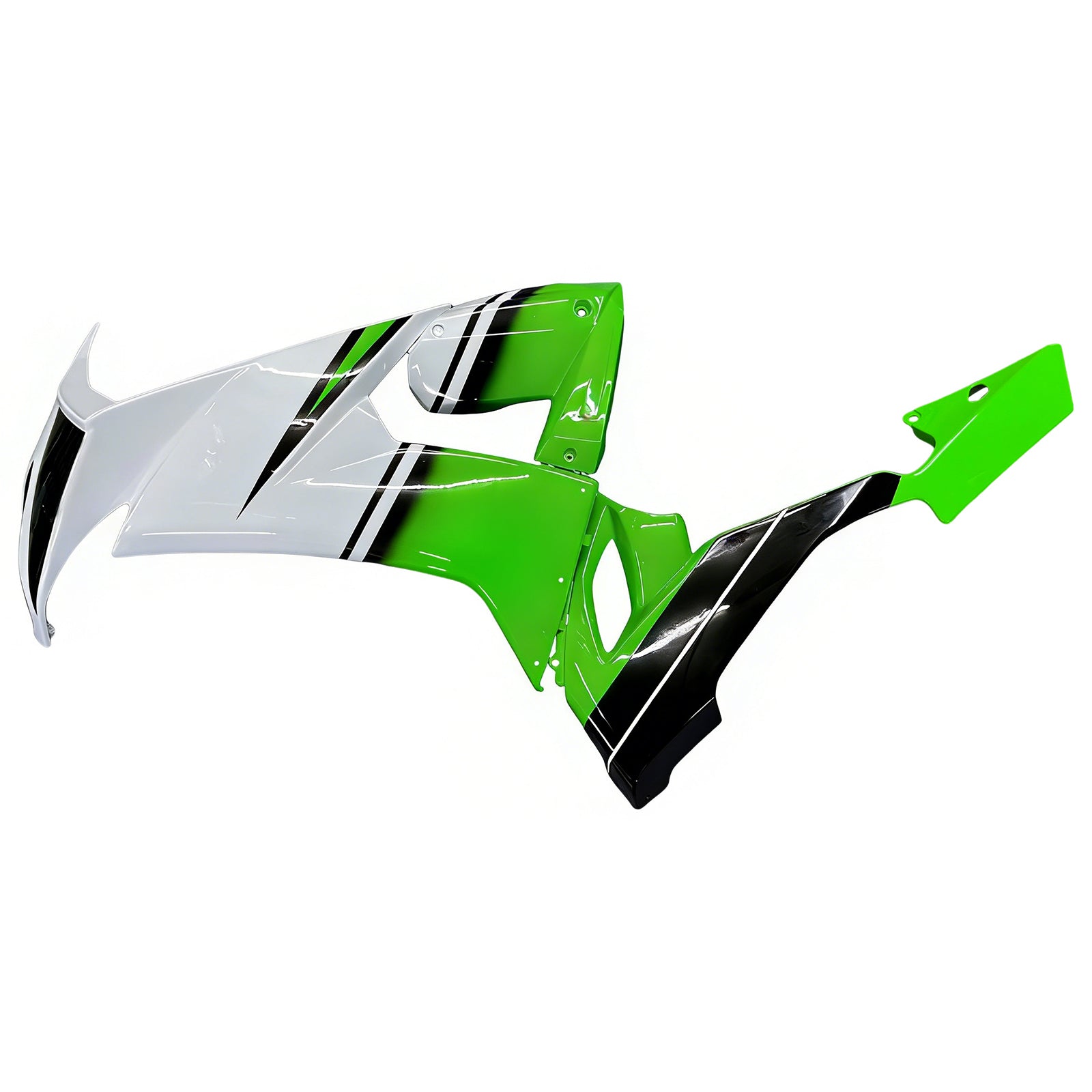 Amotopart 2008-2010 Kawasaki ZX10R Green&White Style2 Fairing Kit