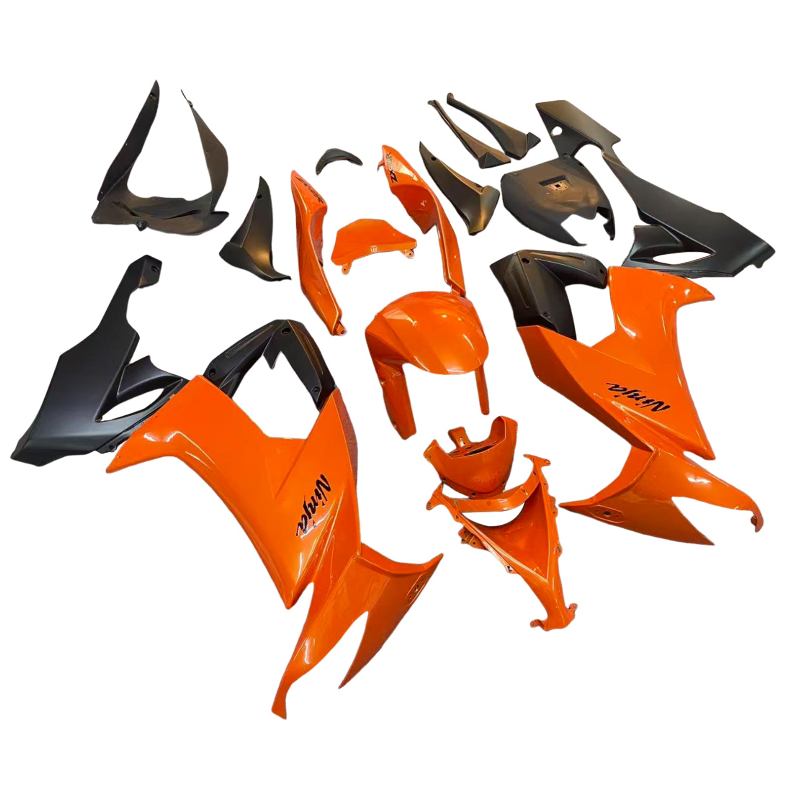 Amotopart 2008-2010 Kawasaki ZX10R Orange Black Fairing Zestaw