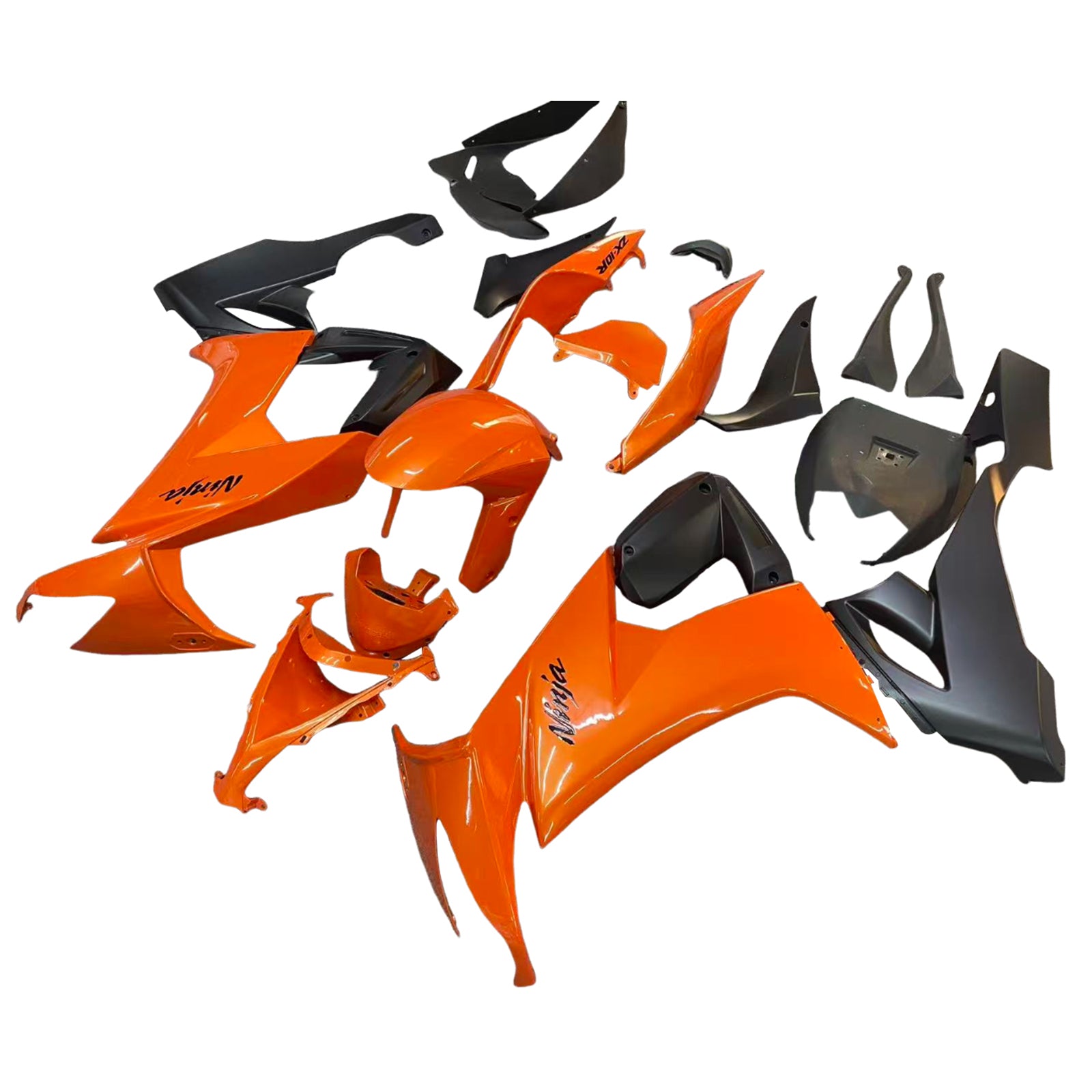 Amotopart 2008-2010 Kawasaki ZX10R Orange Black Fairing Zestaw