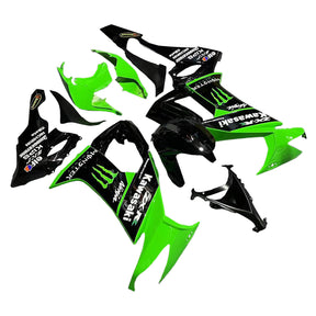 Amotopart 2008-2010 Kit carena Kawasaki ZX10R nero lucido verde e bianco