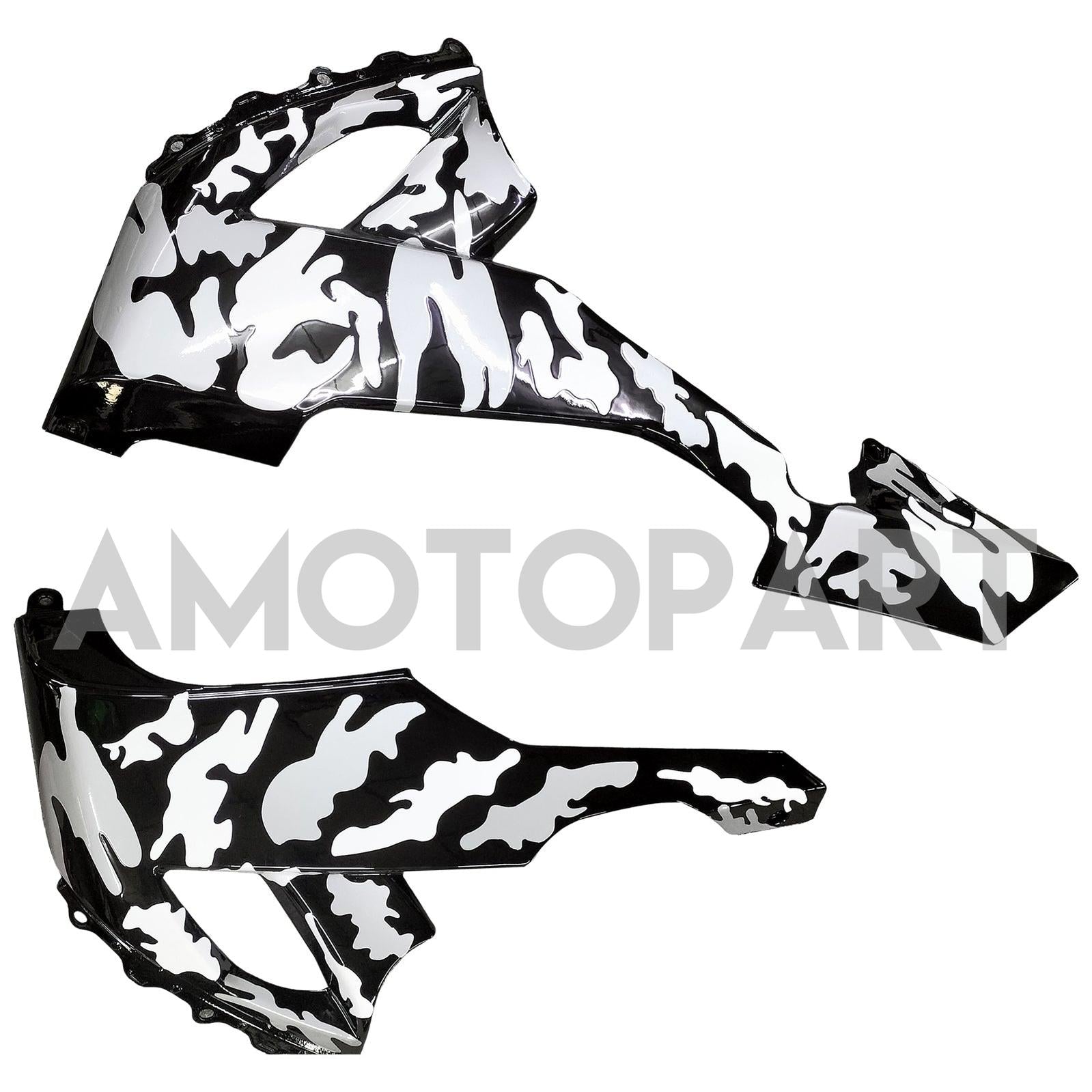 Amotopart 2008-2010 Kawasaki ZX10R White Black Camouflage Fairing Kit