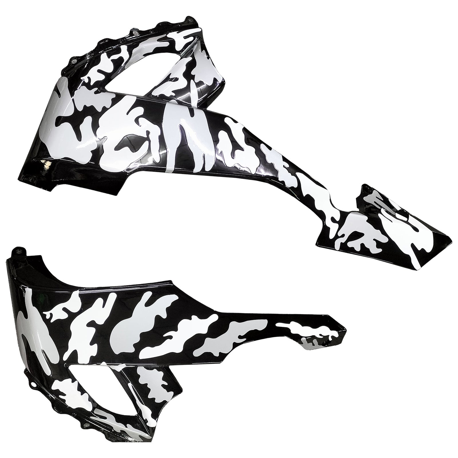 Amotopart 2008-2010 Kawasaki ZX10R White Black Camouflage Fairing Kit
