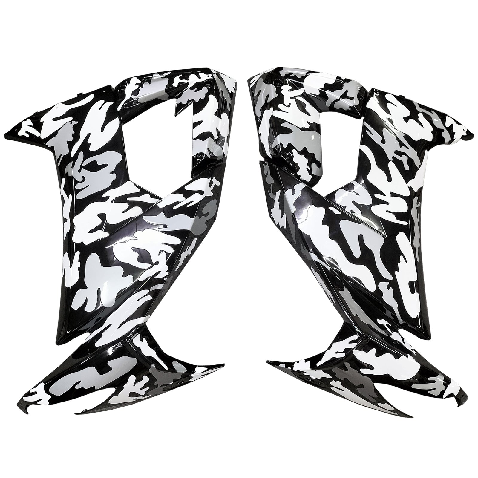 Amotopart 2008-2010 Kawasaki ZX10R White Black Camouflage Fairing Kit