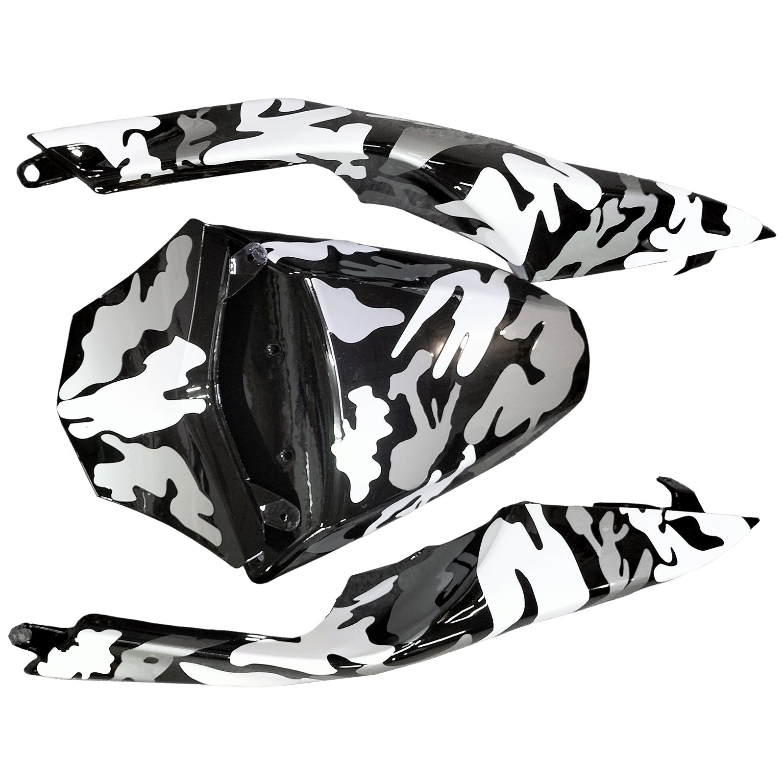 Amotopart 2008-2010 Kawasaki ZX10R White Black Camouflage Fairing Kit