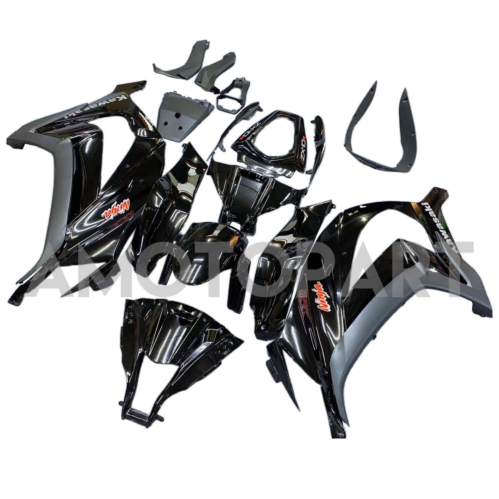 Amotopart 2011-2015 Kawasaki ZX10R Verkleidung G-Black Kit