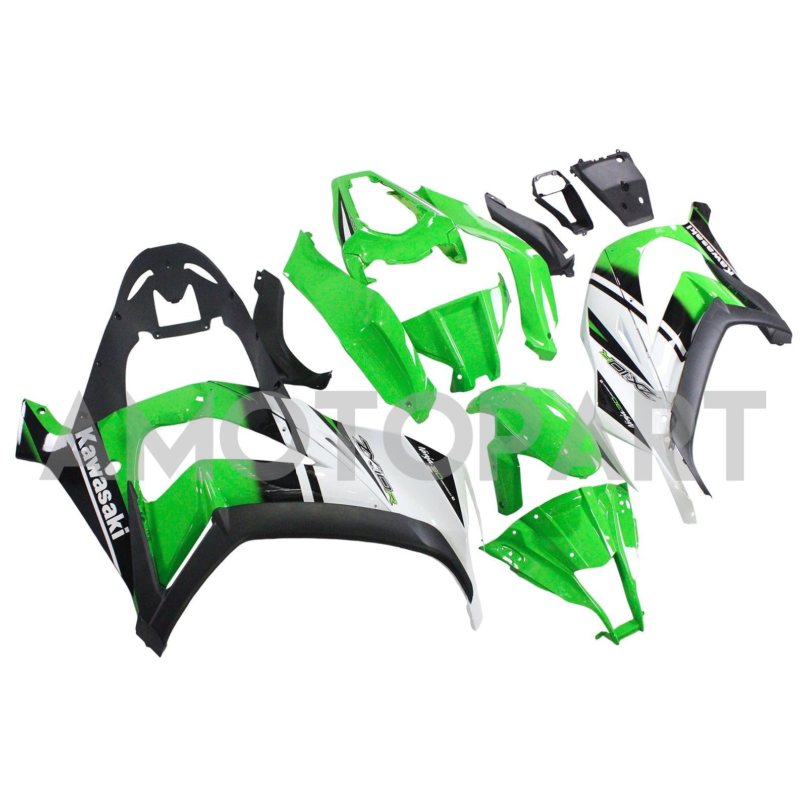 Amotopart Kawasaki ZX10R 2011-2015 Green Black Fairing Kit